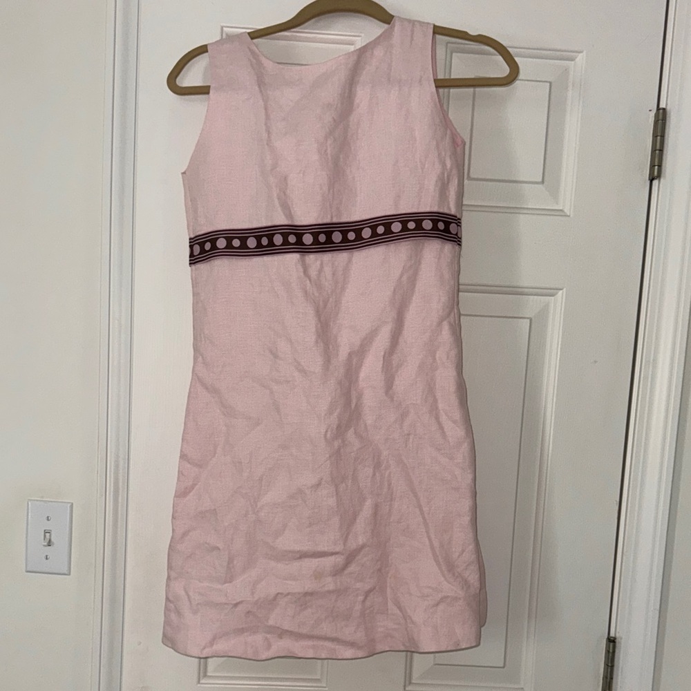 Pink linen Sleeveless Dress